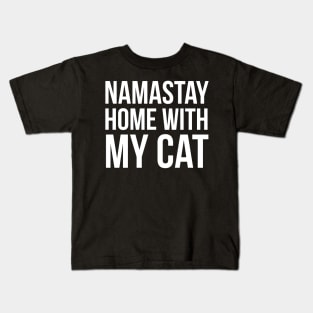 Namastay With My Cat Kids T-Shirt